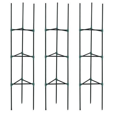 Ensemble de 3 cages à tomates, support de plante à tomates, vert foncé