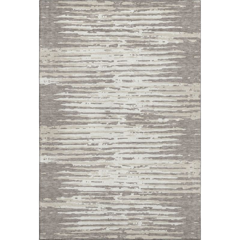 Premium Machine Washable Prisco Taupe Rug, Rectangle 3' x 5'