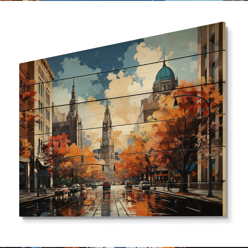 Boston Popart III sur bois, H 24 po x l 32 po x P 0,78 po