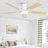 Cissline 52" 5 - Blade Flush Mount White Ceiling Fan With Led Lights, Controled With Remote Control Or App-1399904793-1399904792