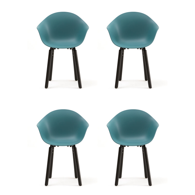 Fauteuil TA (ensemble de 4), Bleu océan / noir