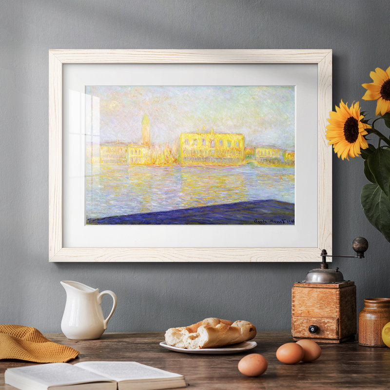 Monet, impression sur papier encadrée, H 28 po x l 42 po, Blanc