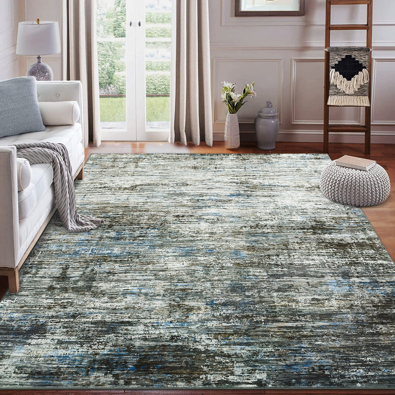 Abstract Machine Printed Area Rug, Rectangle 120 x 170 cm