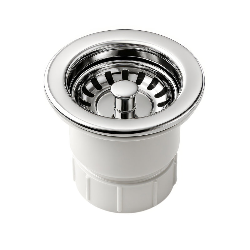 Whitehaus 2" Kitchen Basket Strainer, Polished Chrome