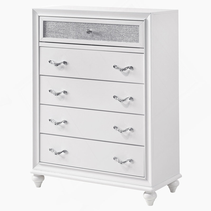 Commode blanche à 5 tiroirs