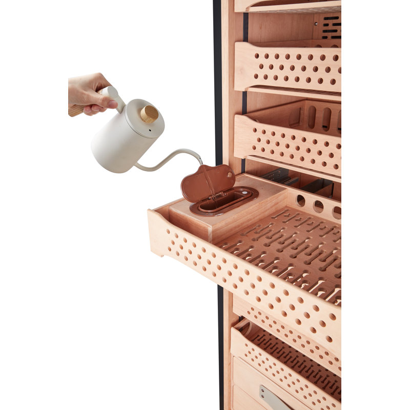 Afidano 2200 Count Cigar Humidor Electric, Temperature And Humidity Control And Spanish Cedar Drawers