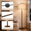 Lampadaire moderne de 155 cm en bois massif naturel avec abat-jour cylindrique en lin beige, certifié cULus, idéal pour le salon, la chambre, le bureau ou la salle d'étude.-133585400-135377061