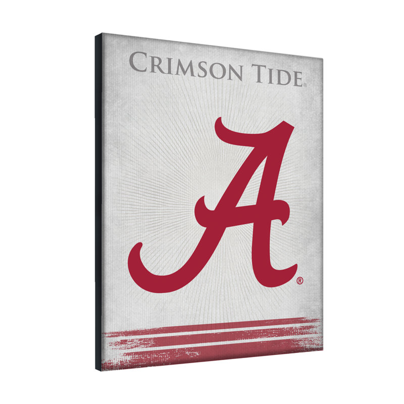 Impression sur toile tendue NCAA, H 15 po x l 20 po x P 1 po, Crimson Tide d'Alabama