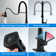Maiguoone Single Handle Spray 3 Modes Pull Down Kitchen Faucet with Sweep Stream Waterfall with Deck Plate