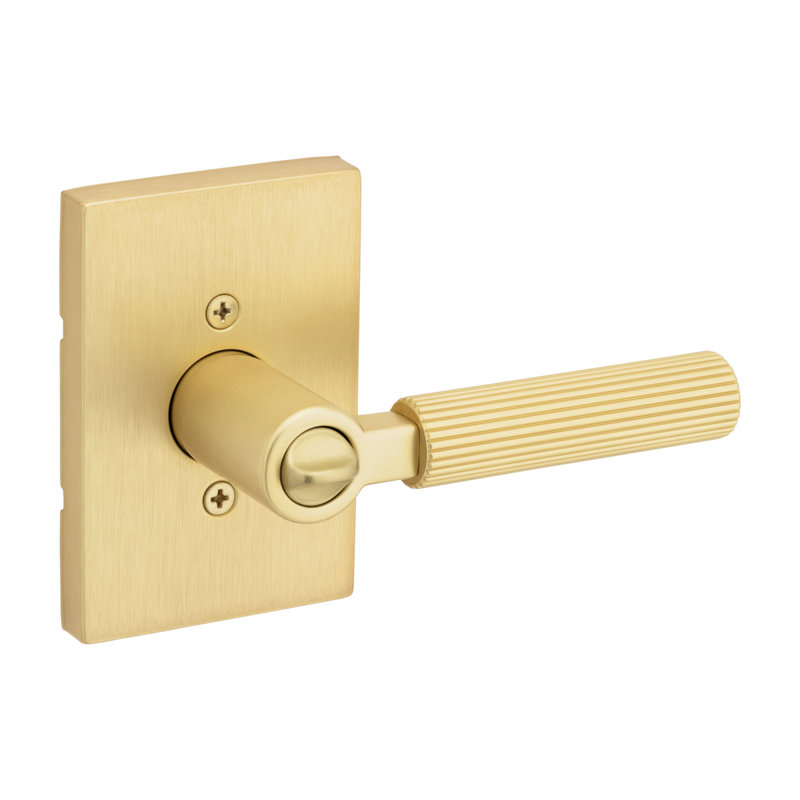 Mirada Reeded Keyed Entry Lever featuring SmartKey Security , Satin Brass