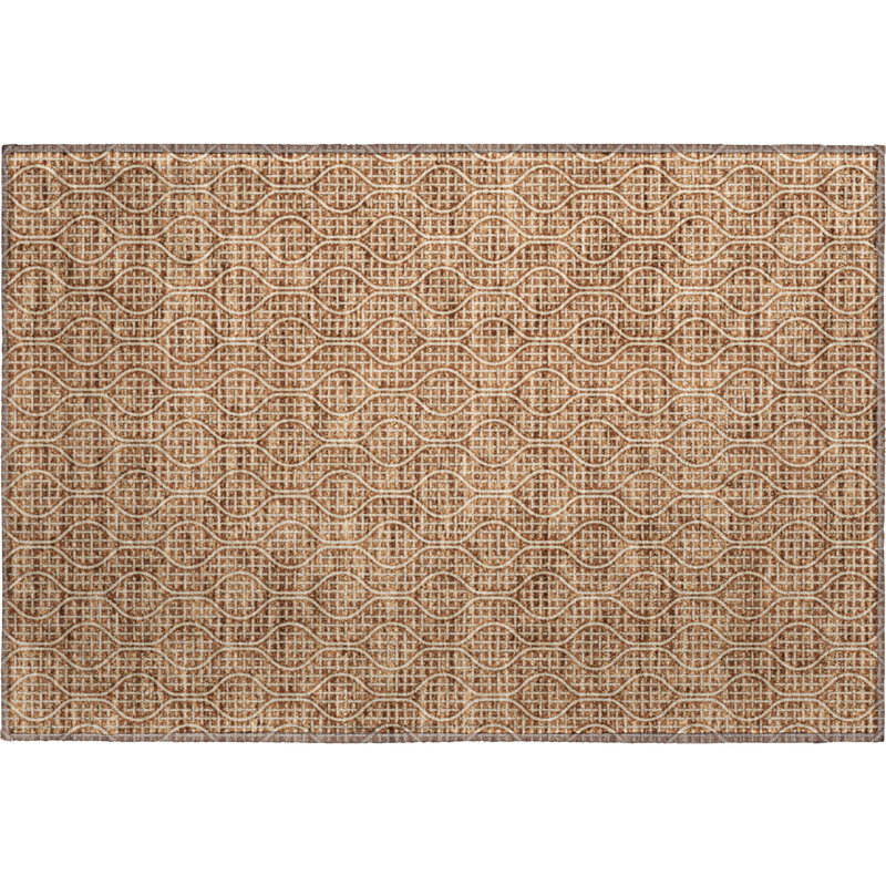 Premium Machine Washable Prisco Paprika Rug, Rectangle 1'8" x 2'6"