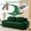 Ensemble de canapé de salon 2 pièces en velours côtelé avec 4 sièges capitonnés sans assemblage, vert émeraude-129204968