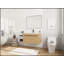 Meuble-lavabo mural 48 po avec comptoir en résine, tablettes de rangement et portes à fermeture douce pour salle de bain moderne-129040352