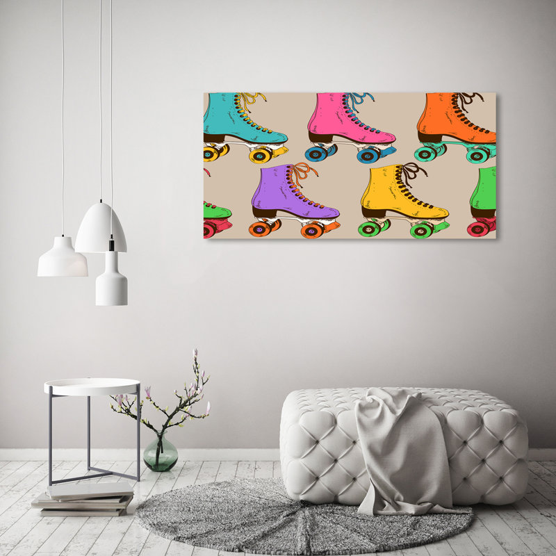Colourful Roller Skates - Wrapped Canvas Print