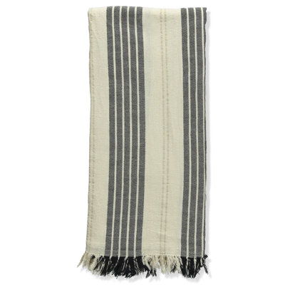 Black Newport Stripe Turkish Cotton Towel
