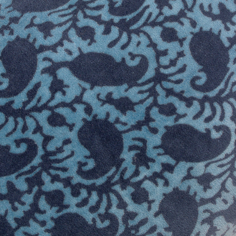 Boteh Abstract Rectangular Cushion Cover, Blue