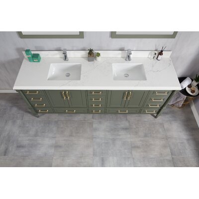 Huntwood 84"" Double Bathroom Vanity Set -  Everly Quinn, 98F25BCB80E2409AAAD7B72DAEB13124