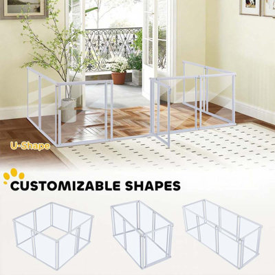 Clear Transparent Dog Playpen, 6 Panels