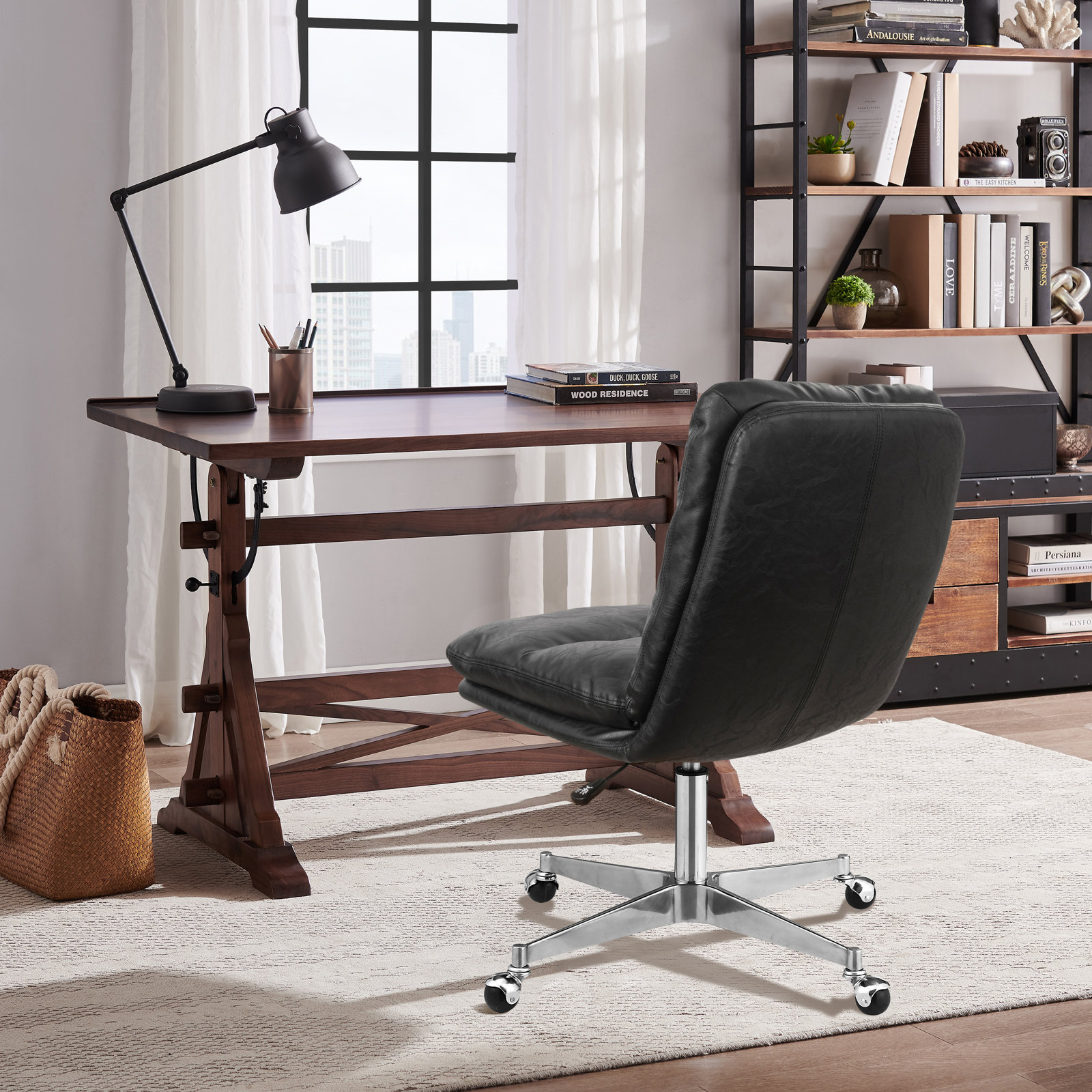 Paynesville Office Chair, Faux Leather, Black