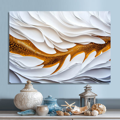 White Abstract Fractal Spectrum Of Serenity II - Coastal Metal Art, Nautical Metal Print