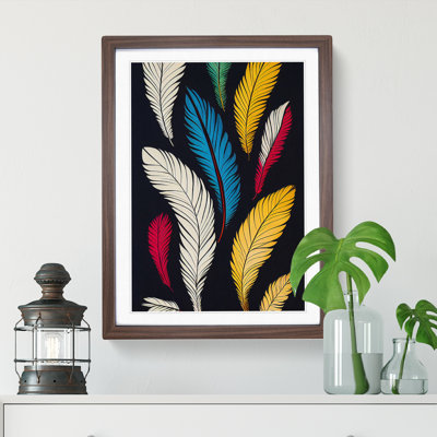 Retro Feathers No.5 - Single Picture Frame Print