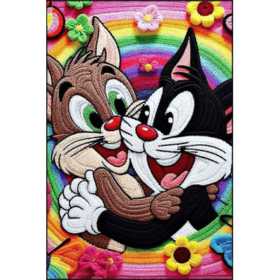Personnages de dessins animés multicolore Bugs Bunny