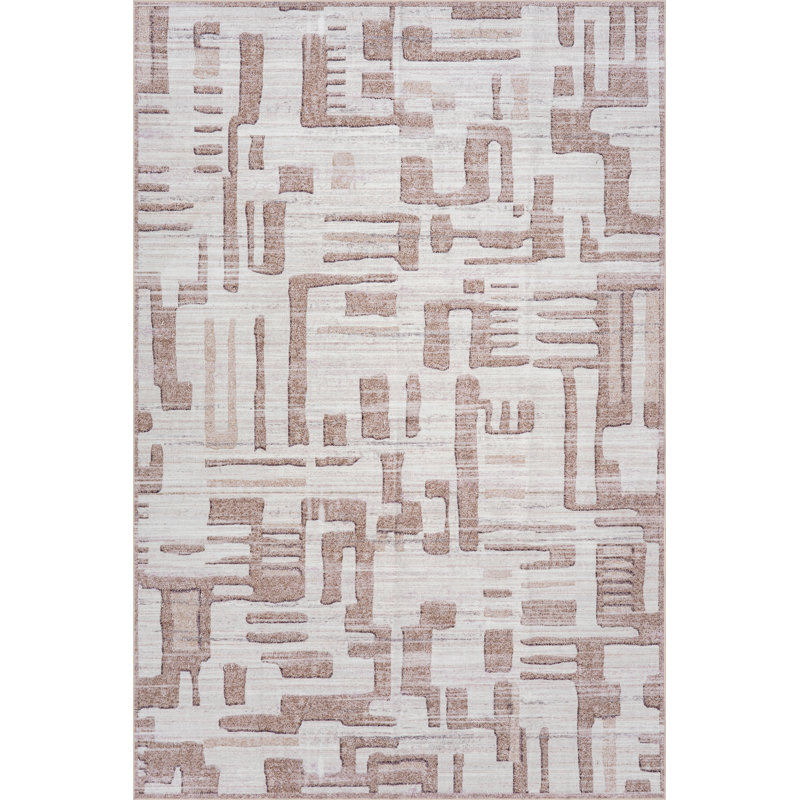  Tapis à motif abstrait Sylara, Tapis de couloir de 2 pi 6 po x 8 pi