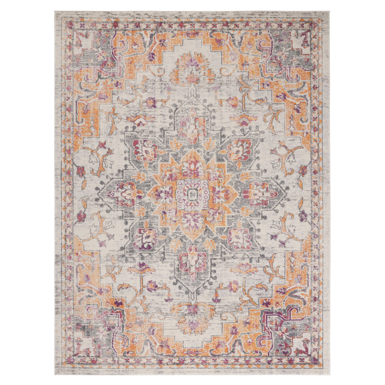 Brieta Machine Woven Beige/Orange Indoor Rug
