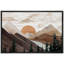 «Western Wood Effect Landscape Rustic Brown Mountain Trees Nature Abstract Farmhouse Wall Decor Room», reproduction d'art sur toile-93388775-93388774