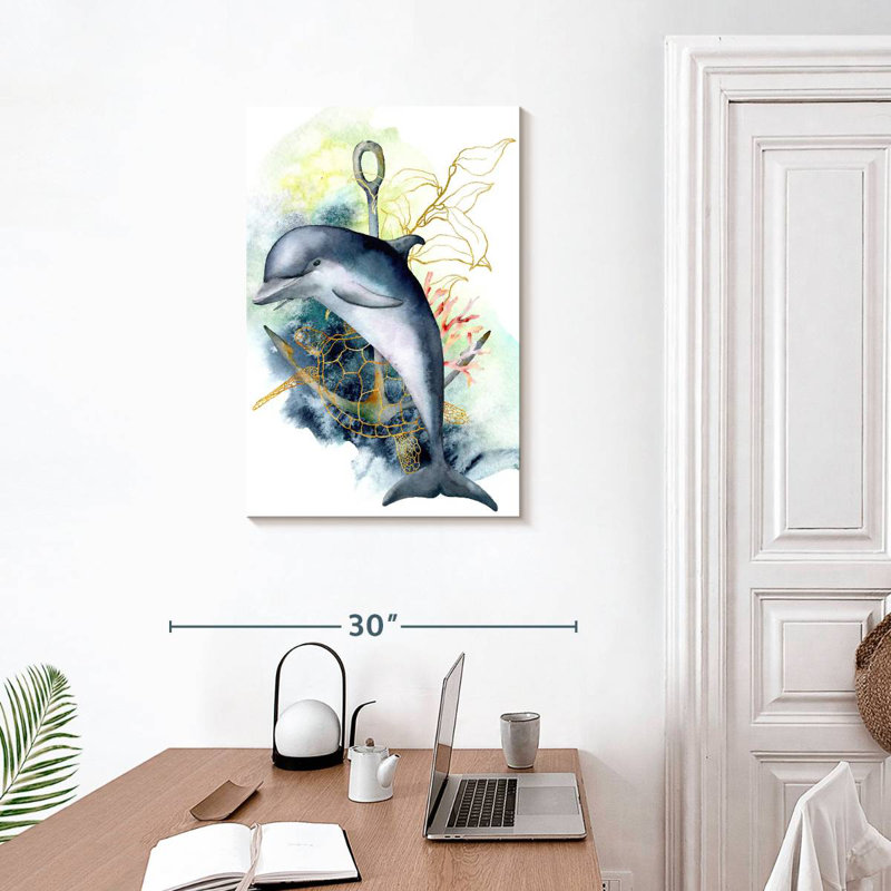 Brampt Dolphin Underwater, 30" H x 20" W
