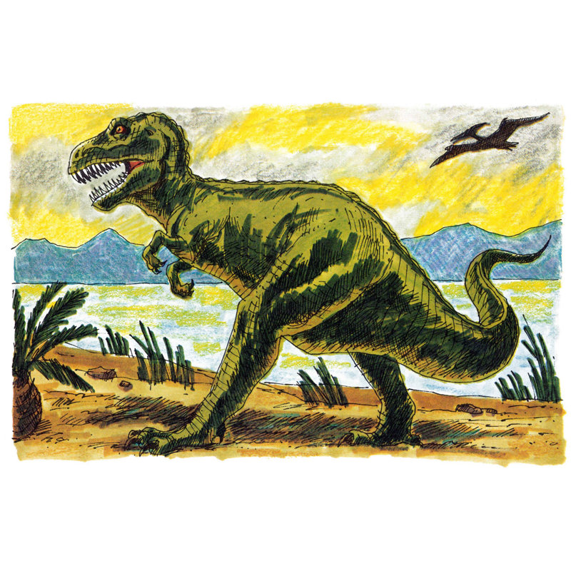 Tyrannosaur Ii by Curtis - Wrapped Canvas Painting, 30cm H x 46cm W