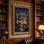 «Cargo Ship and Port Cranes at Industrial Harbor at Night», art mural sur toile-245874492