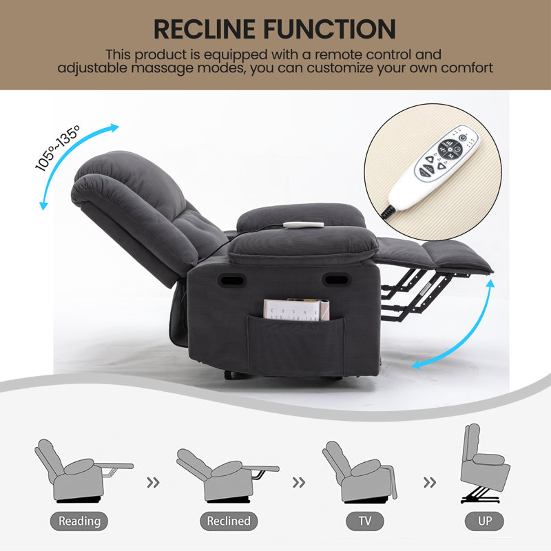 Fauteuil inclinable Lizelle, 100 % lin gris
