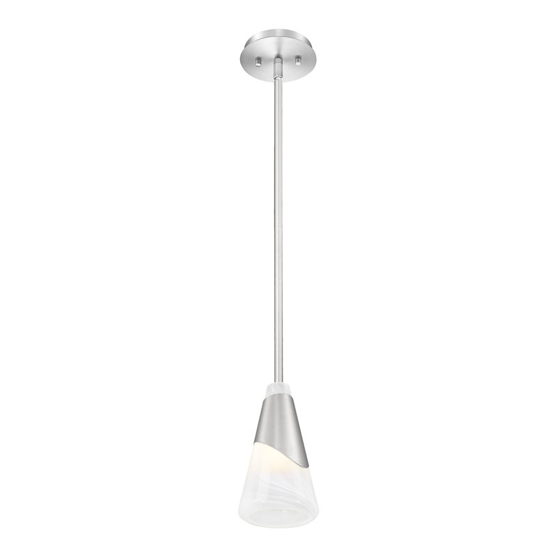 Luminaire suspendu 1 lumière Jamess, Nickel brossé, 13.25"