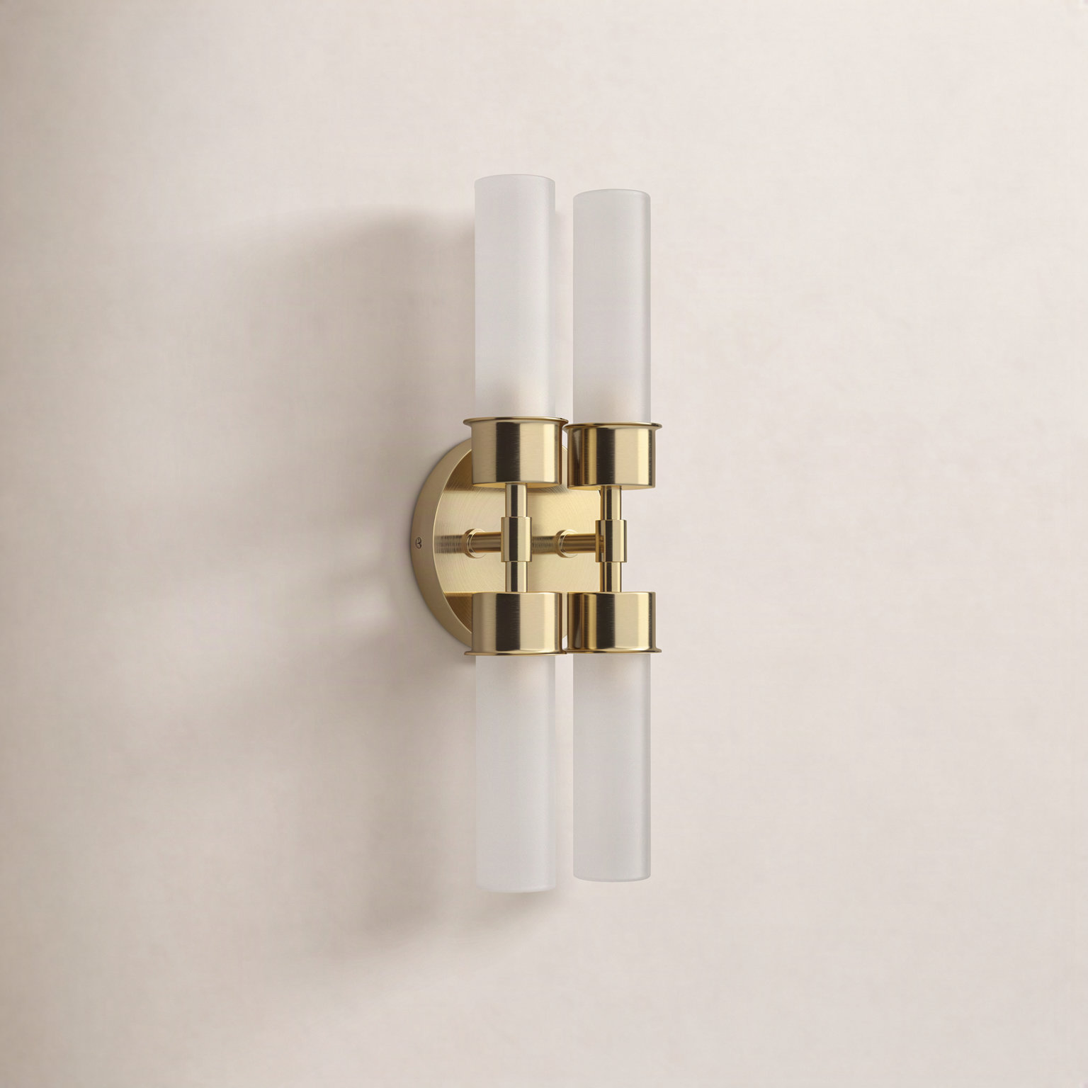 Dalenna 4 Light Glass Dimmable Armed Sconce, Brass