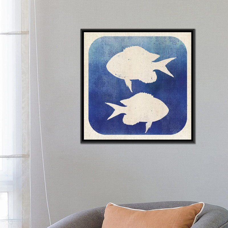 «Watangle Fish», reproduction d'impression sur toile, H 18 po x l 18 po x P 1,5 po, Toile avec cadre noir, Pas de tapis