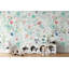 Papier peint amovible de chiots colorés sur fond blanc-1194765563