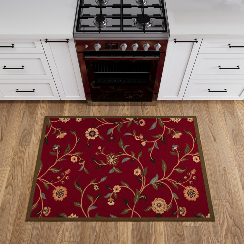Tapis de couloir intérieur antidérapant Homeline, Rouge foncé, Rectangle 2 pi 7 po x 5 pi
