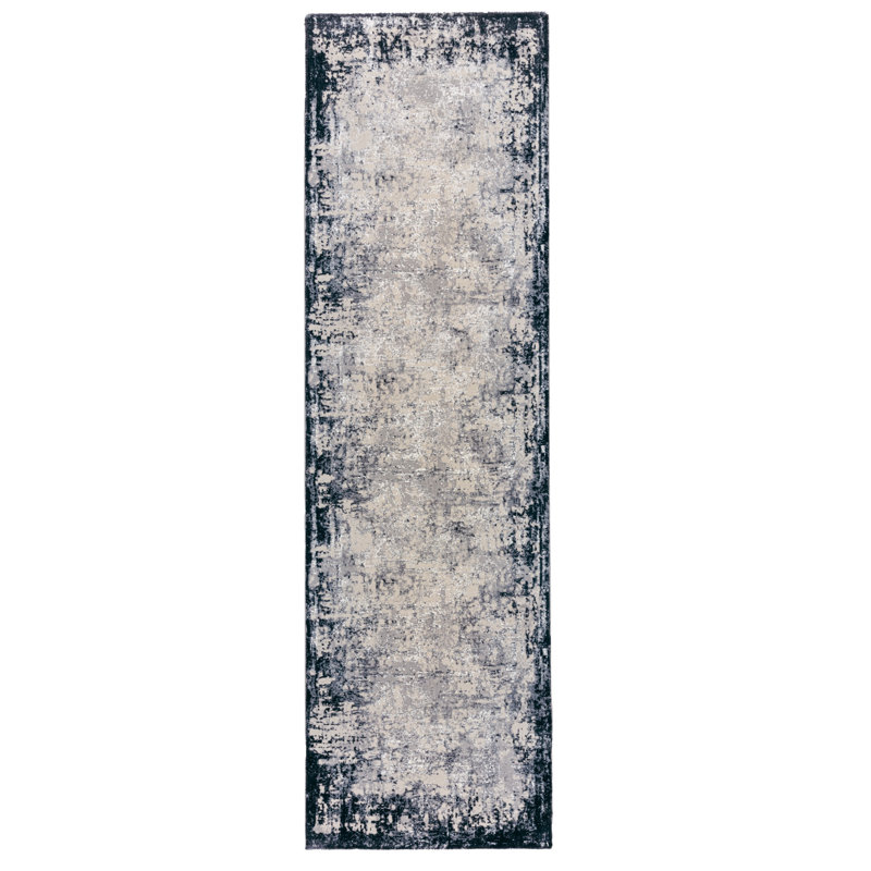 Abrienne Soft Border Blue/Grey Rug, Runner 66 x 240cm