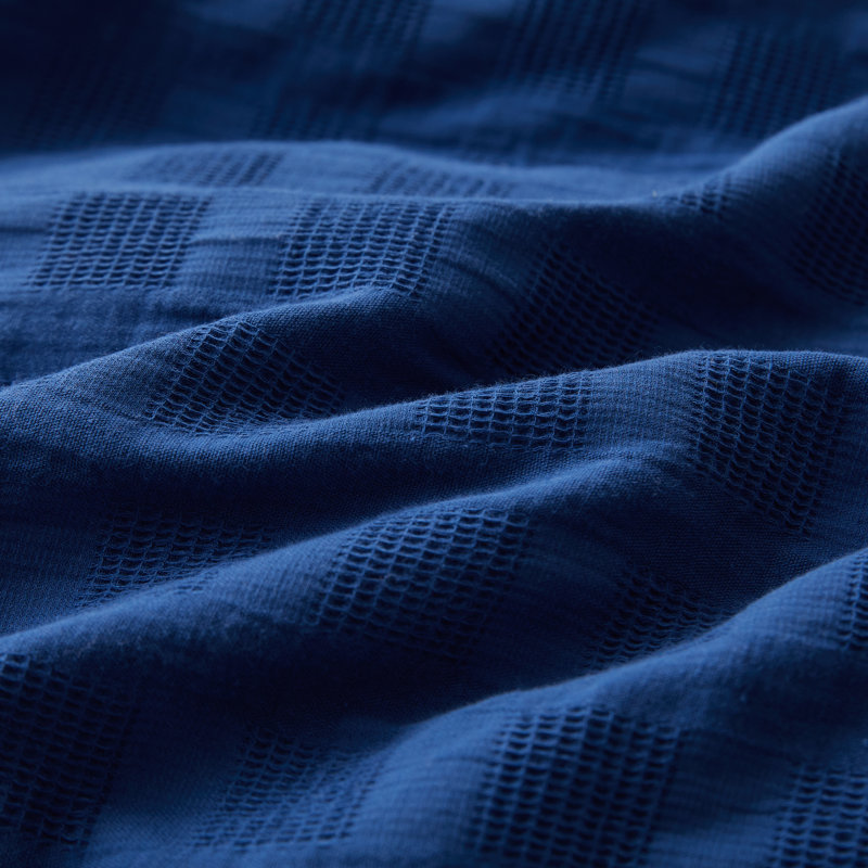 100% Waffle Weave Cotton Duvet Cover Set, Oversized King, Navy