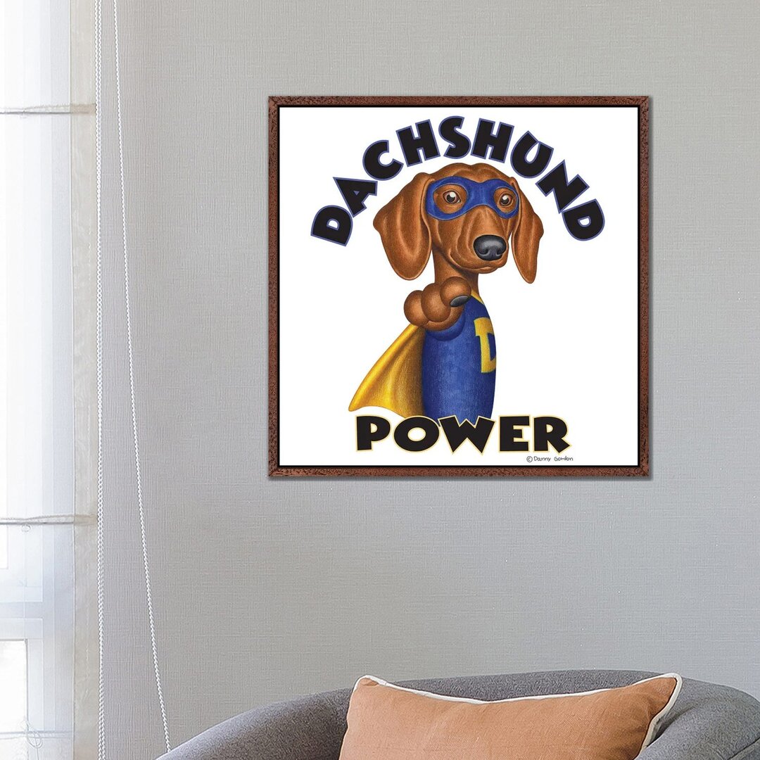 Leinwandbild Dachshund Power Super Hero