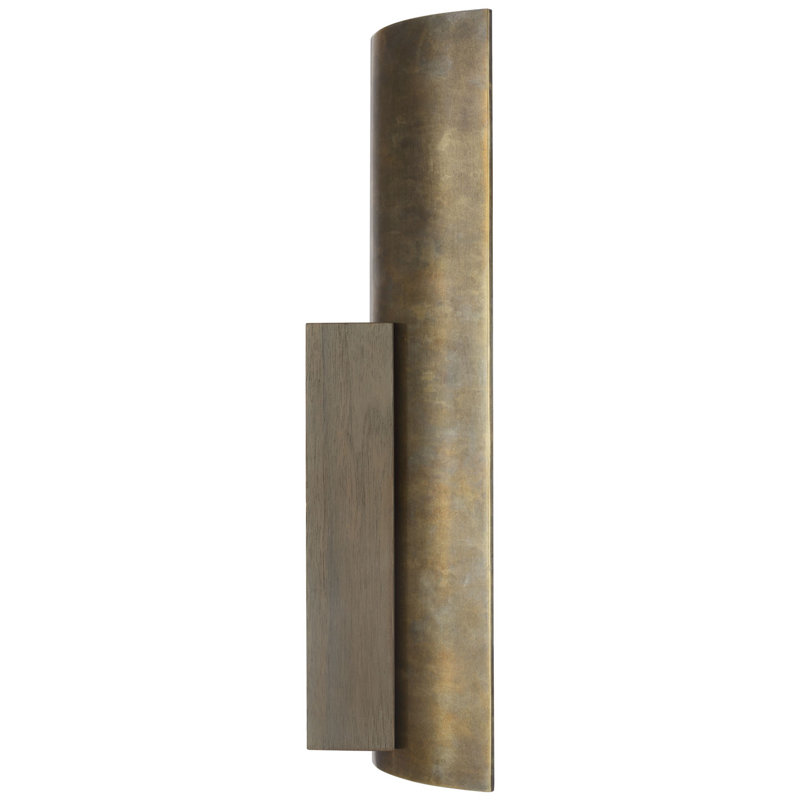 Anne-Marie Barton Remi 18" Sconce, Mottled Brass/Warm Walnut