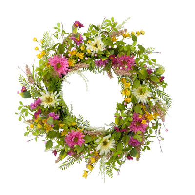 30" Artificial Floral Spring Door Wreath, Multicolor