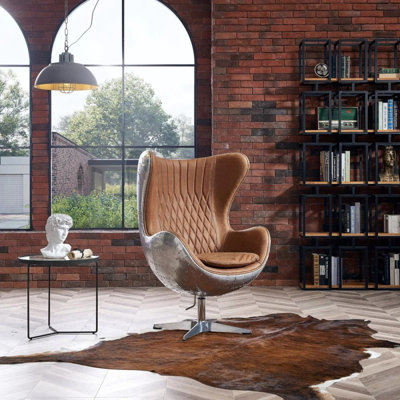  Fauteuil d'appoint pivotant moderne avec fonction inclinable - Fauteuil de bureau ou de salon d'aspect cuir