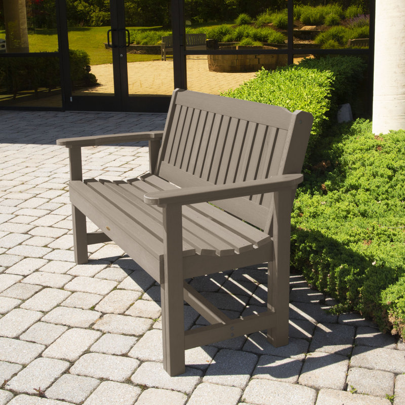 Banc de jardin en plastique Lunz, Brun bois