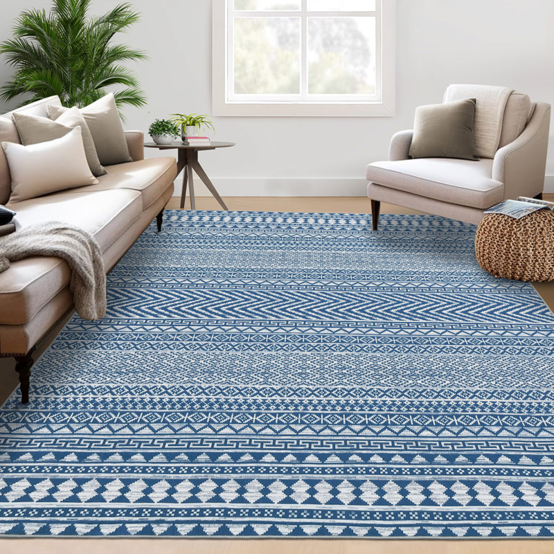 Machine Washable Area Rugs for Living Room Non-Slip Rug Durable Floor Carpet Easy-Cleaning Rug, Rectangle 9' x 12'
