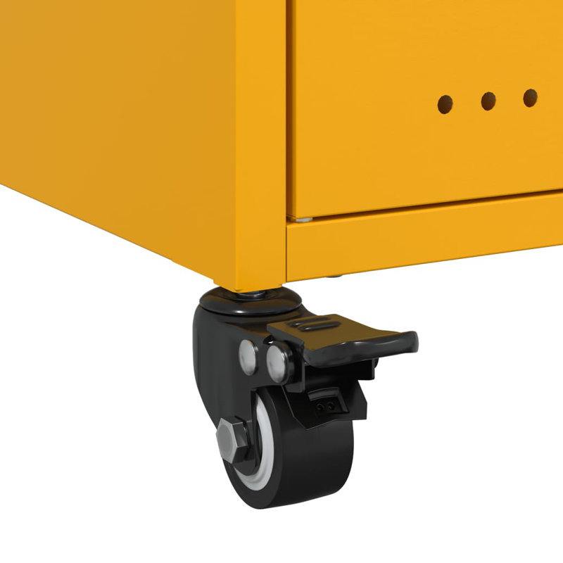 Radonna 36cm W Steel Bedside Table, Mustard Yellow