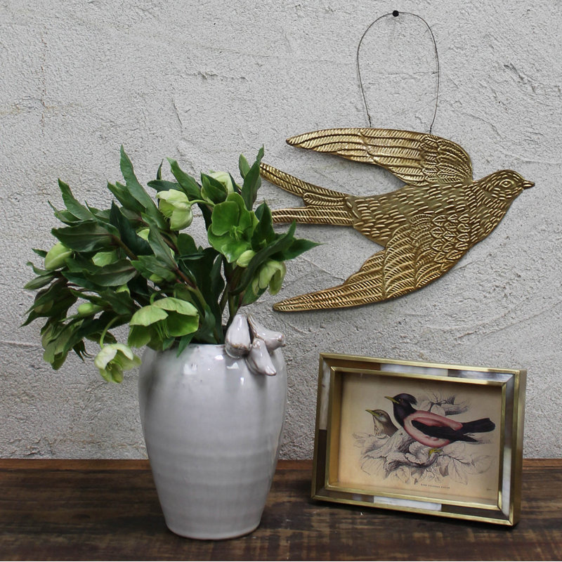Ornement oiseau, laiton antique - Lrg