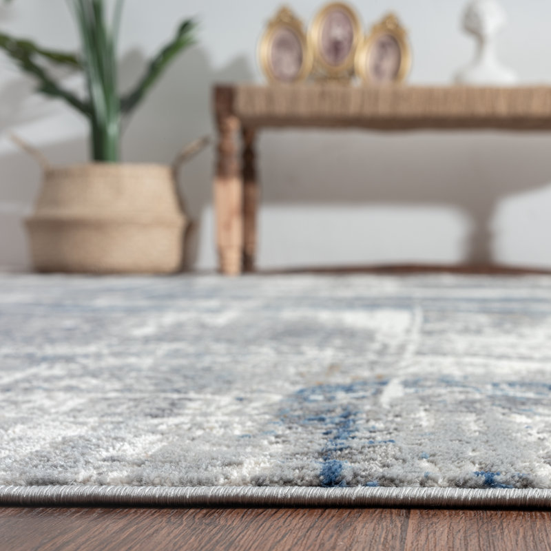Michigamme Area Rug in Blue/Gray, Rectangle 8'6" x 11'6"