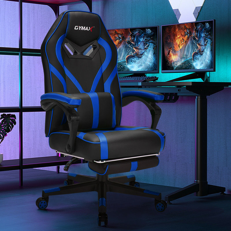 Fauteuil de jeu, Noir / Bleu